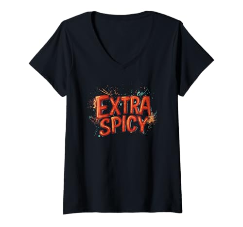 Damen Tolles extra würziges Rede-Kostüm T-Shirt mit V-Ausschnitt Damen Tolles extra würziges Rede-Kostüm T-Shirt mit V-Ausschnitt von Extra Spicy Outfit