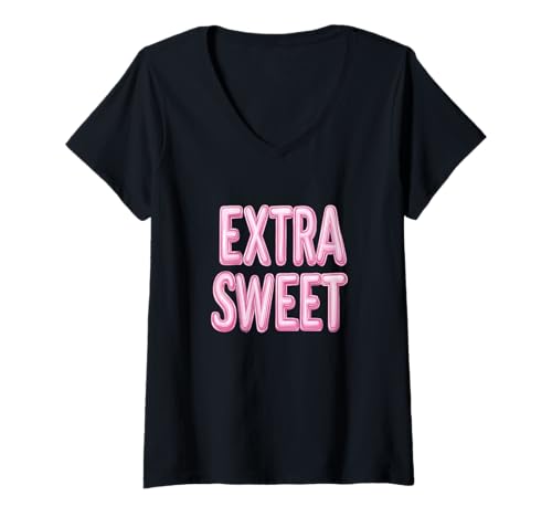 Damen Cooles, extra süßes Statement-Kostüm T-Shirt mit V-Ausschnitt Damen Cooles, extra süßes Statement-Kostüm T-Shirt mit V-Ausschnitt von Extra Sweet Outfit