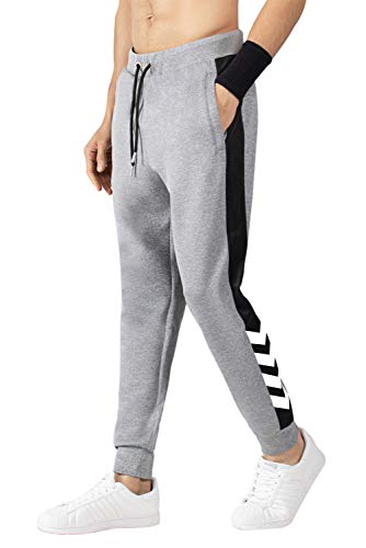 Extreme Pop Herren Jogging Bottoms Jogginghose Fitnesstraining Scuba Pants Slim Fit Laufen Jogger Stretch Hosen UK Stock (Grau, M) von Extreme Pop