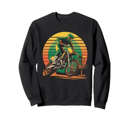 Lustiger Spruch Motocross trifft Disc Golf Combo Win Women Men Sweatshirt Lustiger Spruch Motocross trifft Disc Golf Combo Win Women Men Sweatshirt von Extreme Sports Basket Chains Rider Retro Vibes