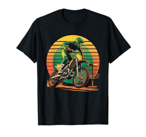 Lustiger Spruch Motocross trifft Disc Golf Combo Win Women Men T-Shirt von Extreme Sports Basket Chains Rider Retro Vibes