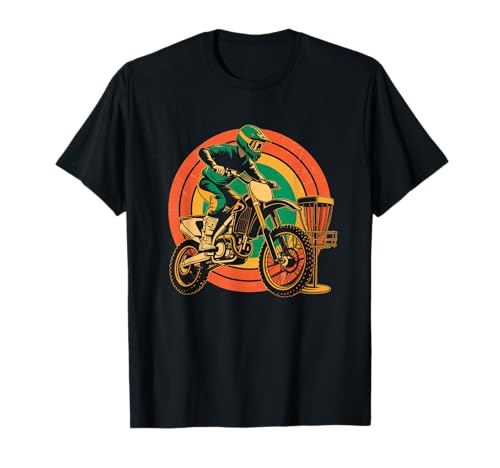 Lustiger Spruch Motocross trifft Disc Golf Combo Win Women Men T-Shirt von Extreme Sports Basket Chains Rider Retro Vibes