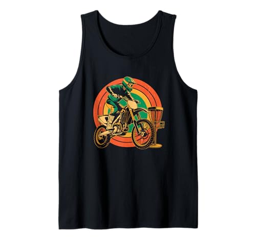 Lustiger Spruch Motocross trifft Disc Golf Combo Win Women Men Tank Top von Extreme Sports Basket Chains Rider Retro Vibes