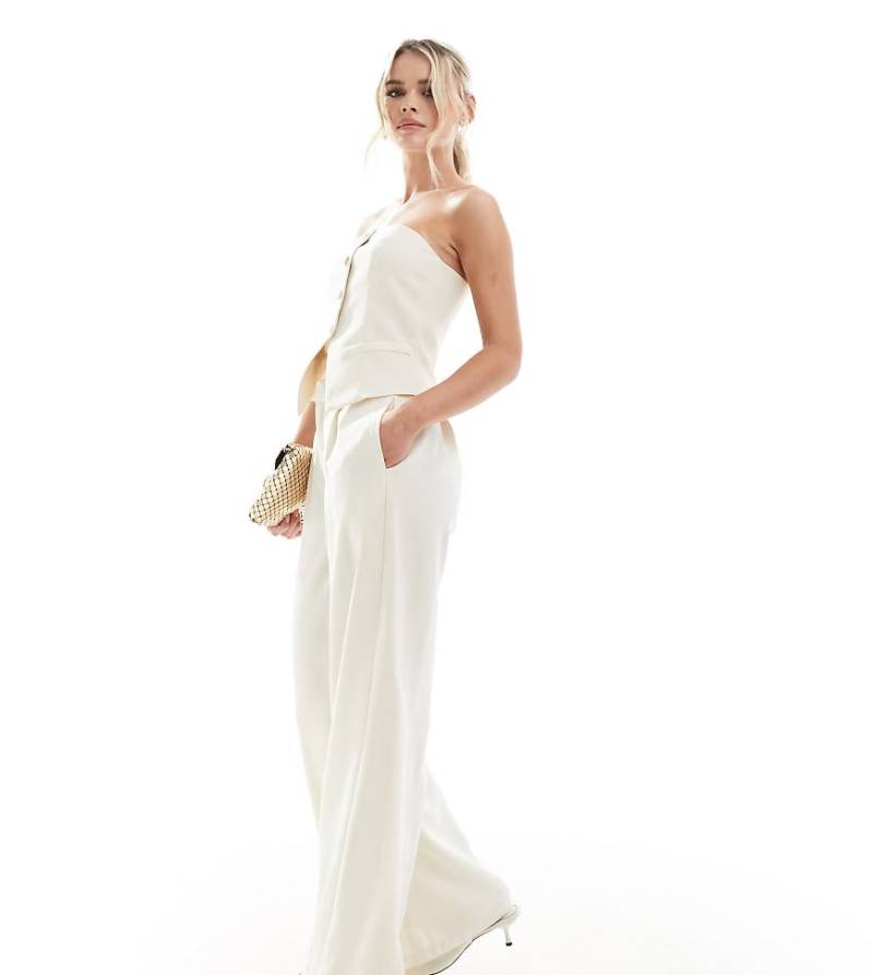 Extro & Vert - Petite - Elegante Slim Fit Hose in Beige, Kombiteil-Neutral von Extro & Vert Petite