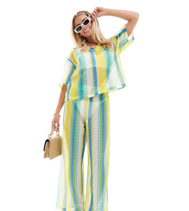 Extro & Vert Petite - Gestreifte Häkelhose mit bunten Streifen, Kombiteil von Extro & Vert Petite