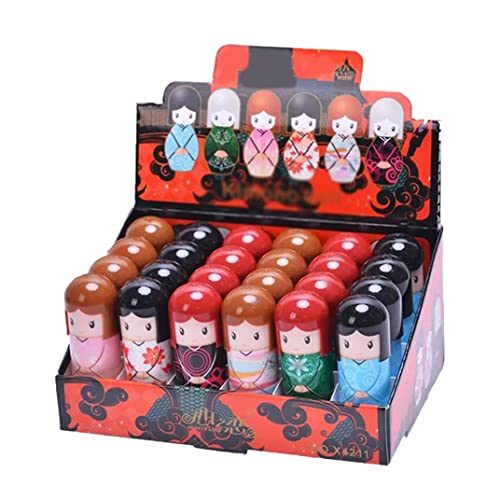 Lippenbalsam Puppenförmige Lippenbalsam Stick 24 Lippen Reparatur Feuchtigkeitscreme Lippenbalsam Multipack Lip Balm Set zum Entfernen von toten Haut nähren (1 Box) von Eyccier