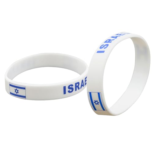 Silikon -Armbänder Israel Flaggenarmband 2pcs Silikonarmbänder mit Landflagggummi -Armband Isael Handgelenksbändern BRAKELLETEN ONE SRY für Erwachsene & Jugendliche von Eyccier