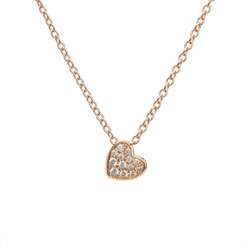 Eye Candy 925er Sterling-Silber Damen-Collier rhodiniert mit Herzanhänger 45cm 2VNAECJNL0071 von Eye Candy