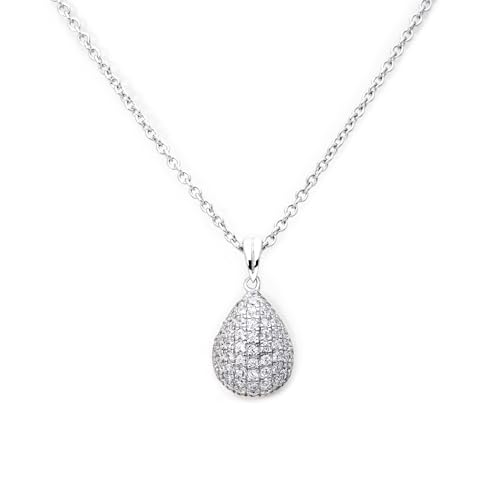 Eye Candy 925er Sterling-Silber Damen-Collier rhodiniert mit Tropfenanhänger 45cm 2VNAECJNL0033 Eye Candy 925er Sterling-Silber Damen-Collier rhodiniert mit Tropfenanhänger 45cm 2VNAECJNL0033 von Eye Candy