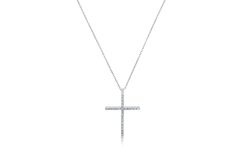 Eye Candy Damen-Collier aus 925 Sterling Silber mit Kreuzanhänger rhodiniert Länge 45cm ECJ-NL0183 Eye Candy Damen-Collier aus 925 Sterling Silber mit Kreuzanhänger rhodiniert Länge 45cm ECJ-NL0183 von Eye Candy