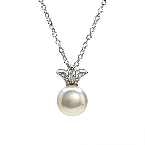 Eye Candy Damen-Collier aus 925 Sterling Silber mit Perlenanhänger rhodiniert Länge 45cm 3VNAECJNL0051 von Eye Candy