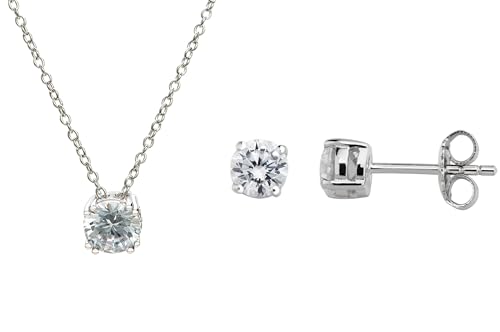 Eye Candy Damen-Schmuckset aus 925 Sterling Silber mit Collier + Ohrringe rhodiniert ECJNL0061ER0002 von Eye Candy