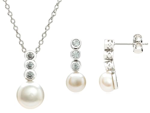 Eye Candy Damen-Schmuckset aus 925 Sterling Silber mit Collier + Ohrringe rhodiniert VAECJNL0053ER0052 von Eye Candy