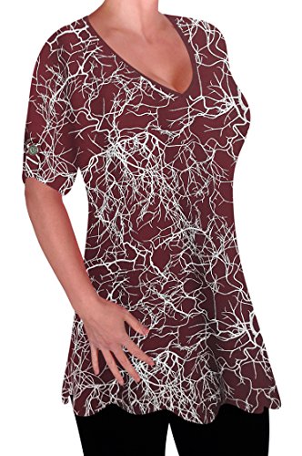 Drucken mit V-Ausschnitt Damen Bluse Tunika Frauen Schwingen ausgestellten T-Shirt Top von Eye Catch