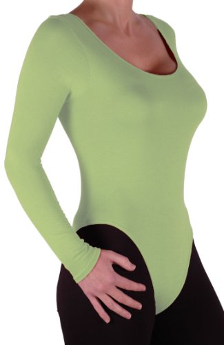 Eye Catch Basics - Damen Body Langarm Bodysuit Bodywear Gymnastikanzug Rundem Halsausschnitt Top Mint Grun GröÃŸe M/L von Eye Catch