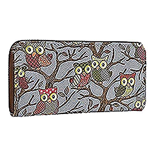 Eye Catch - Damen Geldbörse aus Canvas mit Eulen Print blau von Eye Catch