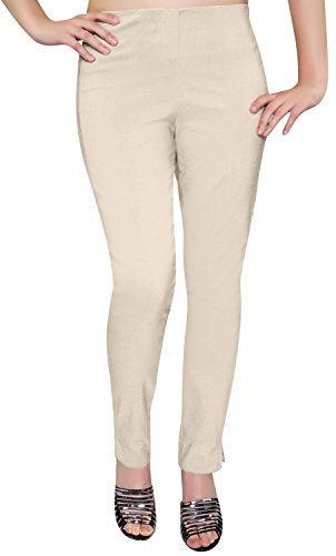 Eye Catch - Damen Hosen Elegant High Waist Stretchhose Pants Casual Beige Große 46 von Eye Catch