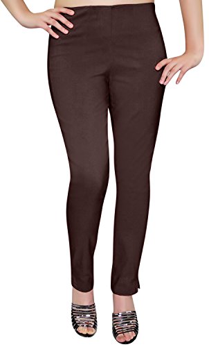 Eye Catch - Damen Hosen Elegant High Waist Stretchhose Pants Casual Braun Große 42 von Eye Catch