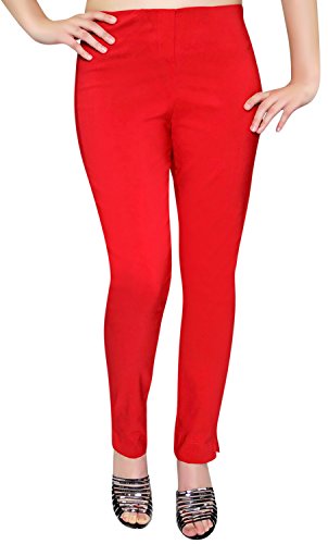 Eye Catch - Damen Hosen Elegant High Waist Stretchhose Pants Casual Rot Große 44 von Eye Catch