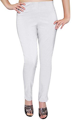 Eye Catch - Damen Hosen Elegant High Waist Stretchhose Pants Casual Weiß Große 42 von Eye Catch