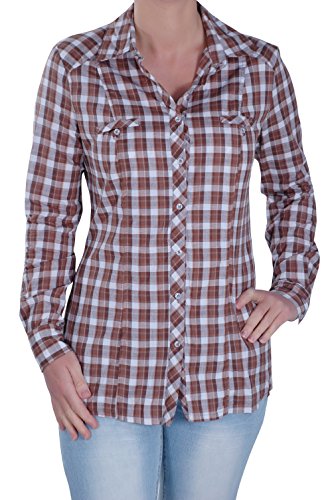 Eye Catch - Damen Pfiffig Kariert Büro Kurze Hülsen Frauen Scheck Bluse Hemd Oberteile von Eye Catch