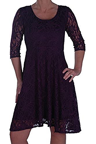 Eye Catch Isla Frauen Luxus Stretch Blumenspitze Damen kleiden Plus Size Purple Gr. 44 von Eye Catch