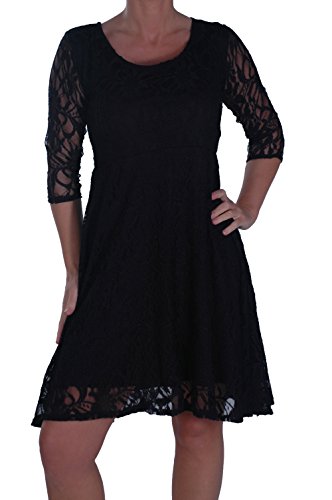 Eye Catch Isla Frauen Luxus Stretch Blumenspitze Damen kleiden Plus Size Schwarz Gr. 46 von Eye Catch