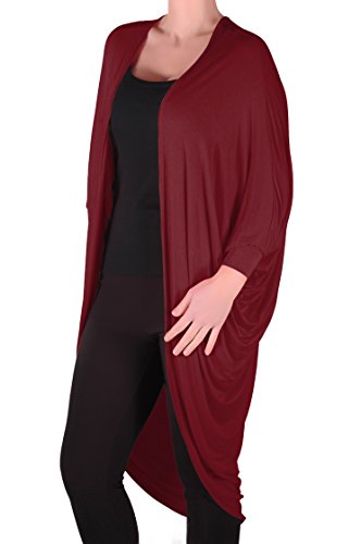 Eye Catch - Ladies Baggy Waterfall Open Draped Cardi Long Women Cardigan Batwing Cape Tops von Eye Catch