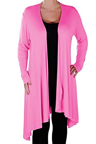 Eye Catch Plus - Della Asymmetrische Damen Freizeit Wasserfall Cardi Frauen Jersey Wrap Shrug Öffnen Strickjacke 42-56 von Eye Catch