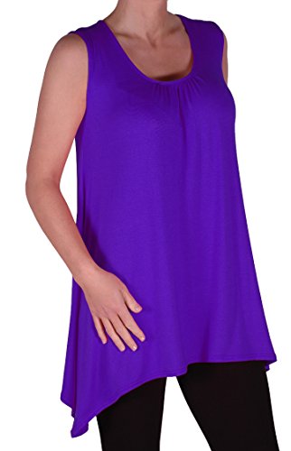 Eye Catch Plus - Lyra Frauen Stufenbarren Hem Langleine Damen Vest Top Purple Gr. 50-52 von Eye Catch