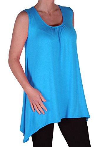 Eye Catch Plus - Lyra Frauen Stufenbarren Hem Langleine Damen Vest Top Turkis Gr. 54-56 von Eye Catch