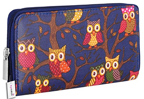 Eye Catch Riva Damen Leinwand Eulen Geldborse Portemonnaie Navy von Eye Catch