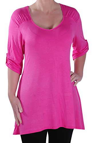 Eye Catch - Stella Damen U-Ausschnitt Tunika-Oberteil Übergröße Frauen Bluse T-Shirt von Eye Catch