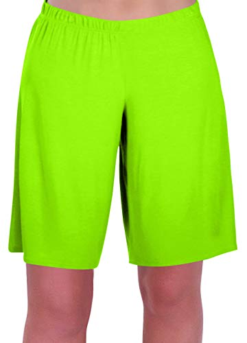 Eye Catch - Stern Damen Jersey Entspannt Komfort Elastisch Flexi Strecken Damen Kurze Hose Plus Größen (50/52, Neon grün) von Eye Catch
