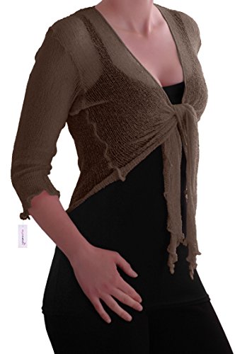 Eye Catch TM - Foxy Damen Netz Bolero Cardigan Strickjacke one Size (Einheitsgröße, Braun) von Eye Catch