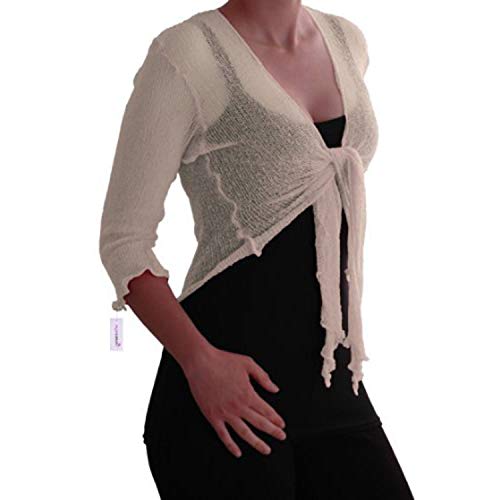 Eye Catch TM - Foxy Damen Netz Bolero Cardigan Strickjacke one size Cream von Eye Catch