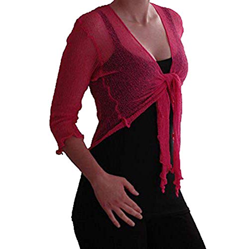 Eye Catch TM - Foxy Damen Netz Bolero Cardigan Strickjacke one size fuchsia Pink von Eye Catch