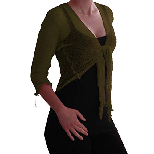 Eye Catch TM - Foxy Damen Netz Bolero Cardigan Strickjacke one Size Khaki von Eye Catch