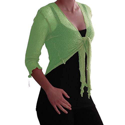 Eye Catch TM - Foxy Damen Netz Bolero Cardigan Strickjacke one size Limette grün von Eye Catch