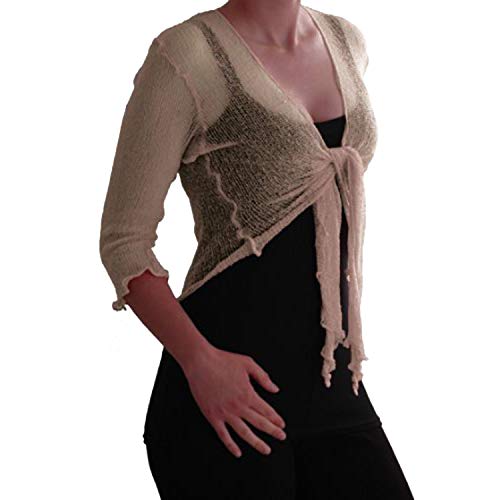 Eye Catch TM - Foxy Damen Netz Bolero Cardigan Strickjacke one Size Stein von Eye Catch