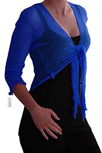 Eye Catch TM - Foxy Damen Netz Bolero Cardigan Strickjacke one Size blau von Eye Catch