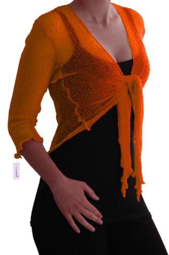 Eye Catch TM - Foxy Damen Netz Bolero Cardigan Strickjacke one size orange von Eye Catch