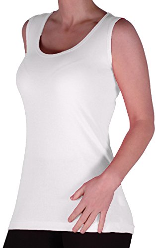 Eye Catch TM - Uma Frauen Ribbed Cami Top Damen Plus Größe Lange Camisole Vest Größen White Gr. 48 von Eye Catch