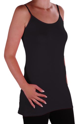 Eye Catch TM - Virginia langes Damen Top Oberteil ärmellos Große Größen Schwarz Gr. 44/46 von Eye Catch