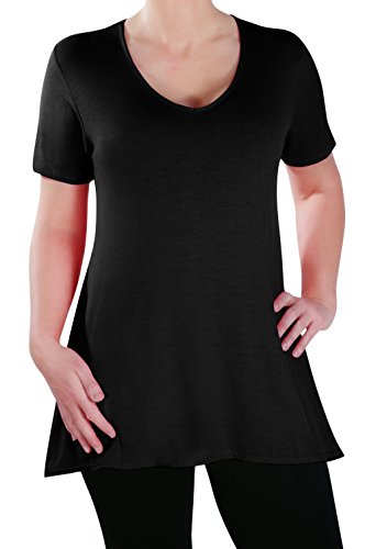 EyeCatch - Delphine V-Ausschnitt Damen Übergröße Oberteile Kurz Hülle Lässig Frauen Lang Abgefackelt T-Shirt Tunika EyeCatch - Delphine V-Ausschnitt Damen Übergröße Oberteile Kurz Hülle Lässig Frauen Lang Abgefackelt T-Shirt Tunika von Eye Catch