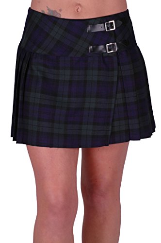 EyeCatch - Kyla Damen Schottenkaro Tartan Schnalle Frauen Billie Kilt Minirock Grun Purple 36 EU von Eye Catch