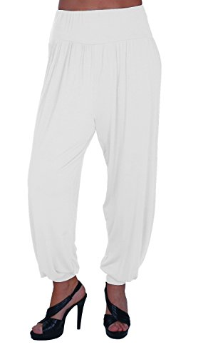 EyeCatch Lassige Plus - Sara Damen Slouchy Harem Pants Hareem Hosen White Gr. 52-54 von Eye Catch