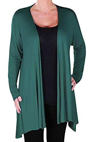 EyeCatch Plus - Della Asymmetrische Damen Freizeit Wasserfall Cardi Frauen Jersey Wrap Shrug Öffnen Strickjacke 42-56 von Eye Catch