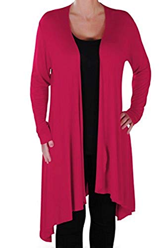 Eye Catch Plus - Della Asymmetrische Damen Freizeit Wasserfall Cardi Frauen Jersey Wrap Shrug Öffnen Strickjacke von Eye Catch