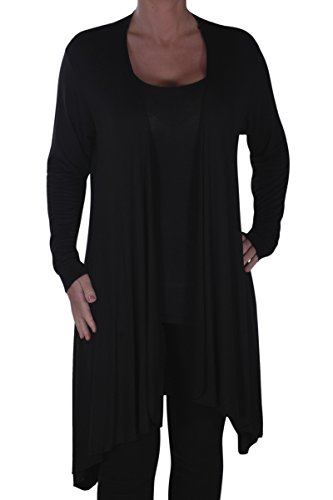 EyeCatch Plus - Della Asymmetrische Damen Freizeit Wasserfall Cardi Frauen Jersey Wrap Shrug Öffnen Strickjacke von Eye Catch